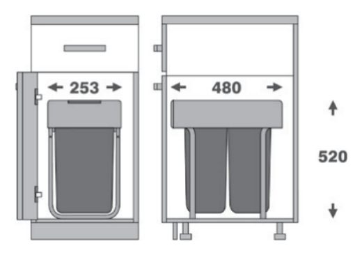 جهت سطل های زیر سینک ملونی مدل 9206